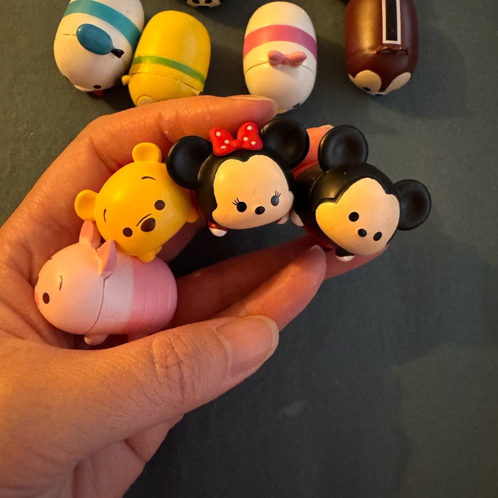 Disney Tsum Tsum Plush Set - Black, Yellow, Pink